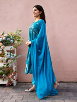 Thumbnail for Alia Cut Hand Embroidered & Floral Printed Kurta With Pant & Dupatta Premium, Multicolor - Hiral Fashion - Distacart