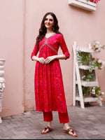 Thumbnail for Alia Cut Hand Embroidered & Floral Printed Kurta With Pant & Dupatta Premium, Multicolor - Hiral Fashion - Distacart