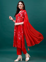 Thumbnail for Alia Cut Hand Embroidered & Printed Pure Chinon Kurat With Pant & Dupatta, Multicolor - Hiral Fashion - Distacart