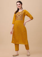 Thumbnail for Hand Embroidered Kurta With Pant & Banarasi Dupatta, Multicolor - Hiral Fashion - Distacart