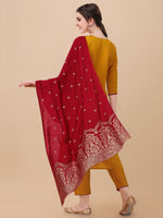 Thumbnail for Hand Embroidered Kurta With Pant & Banarasi Dupatta, Multicolor - Hiral Fashion - Distacart