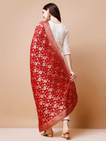Thumbnail for Hand Embroidered Kurta With Pant & Banarasi Jacquard Dupatta, Multicolor - Hiral Fashion - Distacart