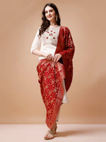 Thumbnail for Hand Embroidered Kurta With Pant & Banarasi Jacquard Dupatta, Multicolor - Hiral Fashion - Distacart