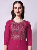 Thumbnail for Embroidered Kurta With Pant & Dupatta Set, Multicolor - Hiral Fashion - Distacart