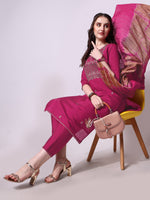 Thumbnail for Embroidered Kurta With Pant & Dupatta Set, Multicolor - Hiral Fashion - Distacart