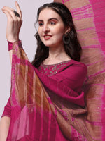 Thumbnail for Embroidered Kurta With Pant & Dupatta Set, Multicolor - Hiral Fashion - Distacart