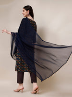 Thumbnail for Printed Kurta With Pant & Dupatta Set, Multicolor - Hiral Fashion - Distacart