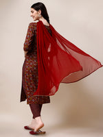 Thumbnail for Printed Kurta With Pant & Dupatta Set, Multicolor - Hiral Fashion - Distacart