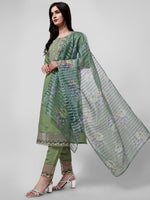 Thumbnail for Hand Embroidered Kurta With Pant And Dupatta Set Premium, Multicolor - Hiral Fashion - Distacart