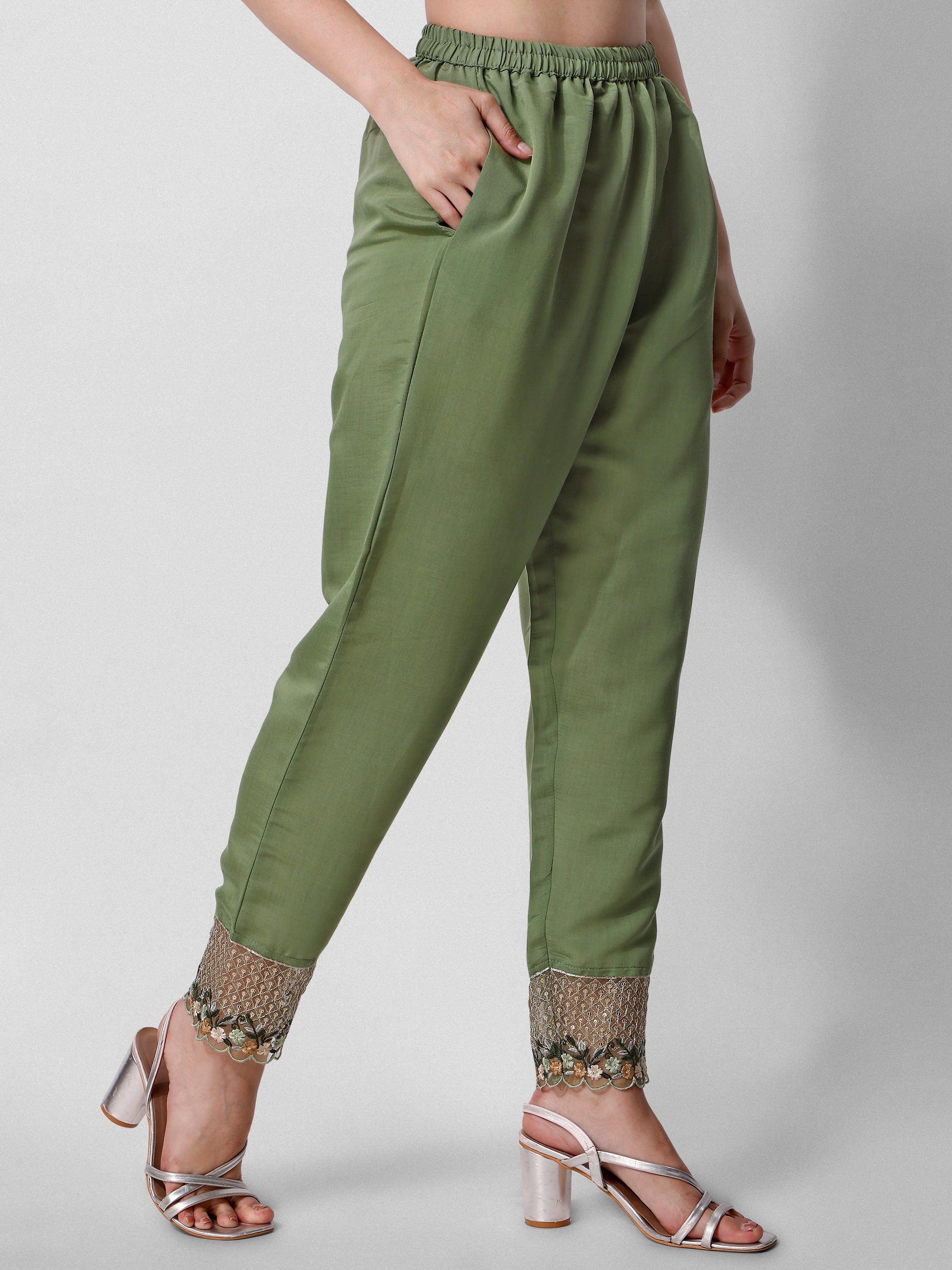 Hand Embroidered Kurta With Pant And Dupatta Set Premium, Multicolor - Hiral Fashion - Distacart
