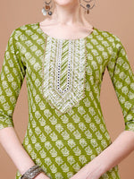Thumbnail for Embroidered & Floral Printed Kurta With Pant & Dupatta, Multicolor - Hiral Fashion - Distacart