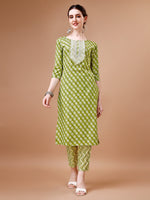 Thumbnail for Embroidered & Floral Printed Kurta With Pant & Dupatta, Multicolor - Hiral Fashion - Distacart