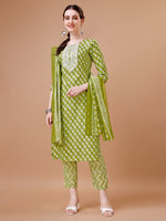 Thumbnail for Embroidered & Floral Printed Kurta With Pant & Dupatta, Multicolor - Hiral Fashion - Distacart