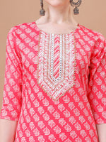 Thumbnail for Embroidered & Floral Printed Kurta With Pant & Dupatta, Multicolor - Hiral Fashion - Distacart