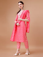 Thumbnail for Embroidered & Floral Printed Kurta With Pant & Dupatta, Multicolor - Hiral Fashion - Distacart