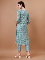 Thumbnail for Printed & Lace Yoke Embroidered Kurta With Pant & Dupatta, Multicolor - Hiral Fashion - Distacart