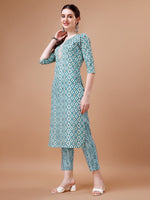 Thumbnail for Printed & Lace Yoke Embroidered Kurta With Pant & Dupatta, Multicolor - Hiral Fashion - Distacart