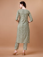Thumbnail for Printed & Lace Yoke Embroidered Kurta With Pant & Dupatta, Multicolor - Hiral Fashion - Distacart
