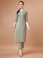Thumbnail for Printed & Lace Yoke Embroidered Kurta With Pant & Dupatta, Multicolor - Hiral Fashion - Distacart