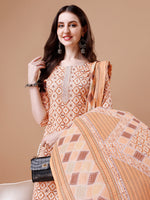 Thumbnail for Printed & Lace Yoke Embroidered Kurta With Pant & Dupatta, Multicolor - Hiral Fashion - Distacart