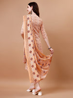 Thumbnail for Printed & Lace Yoke Embroidered Kurta With Pant & Dupatta, Multicolor - Hiral Fashion - Distacart
