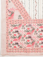 Thumbnail for Lace Detailing & Printed Kurta With Pant & Dupatta, Pink - Hiral Fashion - Distacart