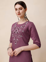 Thumbnail for Hand Embroidered Chanderi Kurta With Pant And Dupatta Set, Multicolor - Hiral Fashion - Distacart