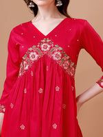 Thumbnail for Alia Cut Embroidered Kurta With Pant & Organza Embroidered Dupatta Premium, Multicolor - Hiral Fashion - Distacart