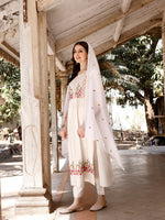 Thumbnail for Nyra Cut Floral Front Embroidered Kurta With Pant & Organza Embroidered Dupatta Premium, Multicolor - Hiral Fashion - Distacart