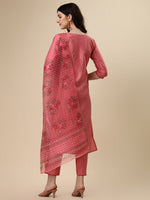 Thumbnail for Embroidered Kurta With Pant & Printed Dupatta Set, Multicolor - Hiral Fashion - Distacart