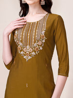 Thumbnail for Hand Embroidered Kurta With Pant & Dupatta, Multicolor - Hiral Fashion - Distacart