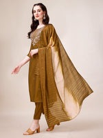 Thumbnail for Hand Embroidered Kurta With Pant & Dupatta, Multicolor - Hiral Fashion - Distacart