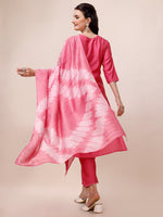 Thumbnail for Hand Embroidered & Embroidered Kurta With Pant & 2 Toned Dyed Dupatta, Multicolor - Hiral Fashion - Distacart