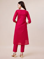 Thumbnail for Hand Embroidered Kurta With Pant & Dupatta, Multicolor - Hiral Fashion - Distacart