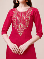 Thumbnail for Hand Embroidered Kurta With Pant & Dupatta, Multicolor - Hiral Fashion - Distacart