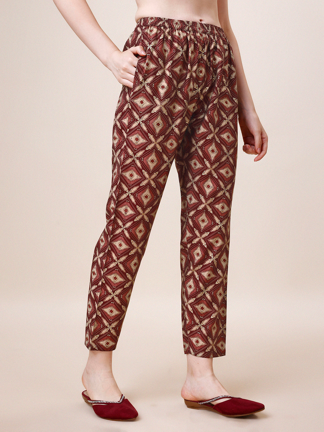 Hand Embroidered & Printed Collar 2 Piece Co-Ords Set, Multicolor - Hiral Fashion - Distacart