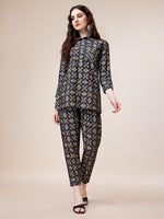 Thumbnail for Hand Embroidered & Printed Collar 2 Piece Co-Ords Set, Multicolor - Hiral Fashion - Distacart