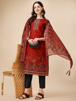Thumbnail for Printed And Embroidered Kurta With Pant And Dupatta Set, Multicolor - Hiral Fashion - Distacart