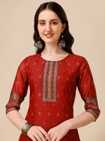 Thumbnail for Printed And Embroidered Kurta With Pant And Dupatta Set, Multicolor - Hiral Fashion - Distacart