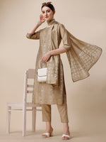 Thumbnail for Embroidered & Printed Kurta With Pant And Dupatta Set, Multicolor - Hiral Fashion - Distacart