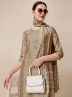 Thumbnail for Embroidered & Printed Kurta With Pant And Dupatta Set, Multicolor - Hiral Fashion - Distacart