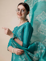 Thumbnail for Embroidered Kurta With Pant And Dupatta Set, Multicolor - Hiral Fashion - Distacart