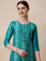 Thumbnail for Embroidered Kurta With Pant And Dupatta Set, Multicolor - Hiral Fashion - Distacart
