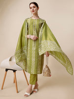 Thumbnail for Printed & Embroidered Kurta With Pant & Printed Dupatta Set, Multicolor - Hiral Fashion - Distacart
