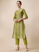 Thumbnail for Printed & Embroidered Kurta With Pant & Printed Dupatta Set, Multicolor - Hiral Fashion - Distacart