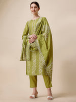 Thumbnail for Printed & Embroidered Kurta With Pant & Printed Dupatta Set, Multicolor - Hiral Fashion - Distacart