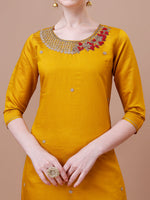 Thumbnail for Hand Embroidered And Embellished Kurta With Pant And Dupatta Set, Multicolor - Hiral Fashion - Distacart