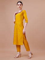 Thumbnail for Hand Embroidered And Embellished Kurta With Pant And Dupatta Set, Multicolor - Hiral Fashion - Distacart