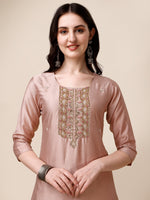 Thumbnail for Embroidered Kurta With Pant And Dupatta Set, Multicolor - Hiral Fashion - Distacart