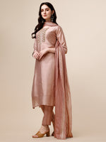 Thumbnail for Embroidered Kurta With Pant And Dupatta Set, Multicolor - Hiral Fashion - Distacart